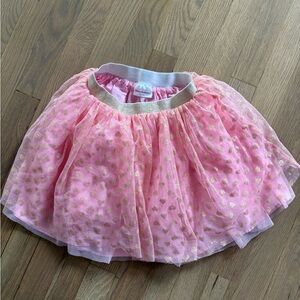 HANNA ANDERSSON TUTU SKIRT IN SOFT TULLE PINK W/ GOLD HEARTS CM US 6